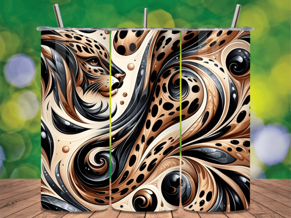 Abstract Leopard Skin Art Tumbler Wrap for Modern Branding Projects