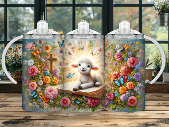 Baby Lamb Garden Sippy Cup Kids Tumbler: A Brand Designer’s Review for Tumbler Wraps