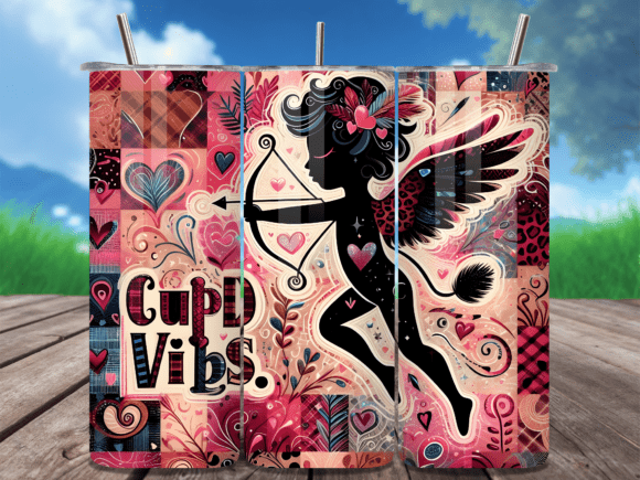 Boho Cupid Vibes Pink Valentine Tumbler: A Versatile Design Asset for Creative Projects