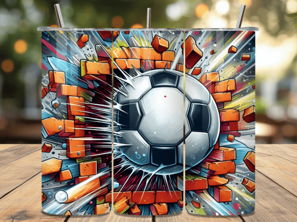 Brick Wall Break Soccer Tumbler Wrap PNG Review: A Bold Graphic for Memorable Campaigns