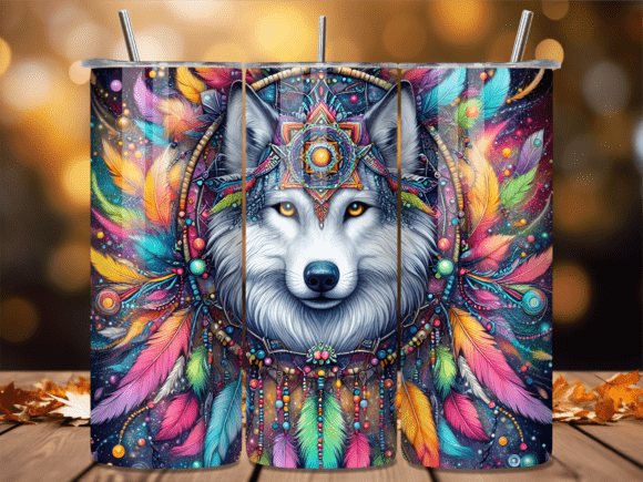 Colorful Native Wolf Dream Tumbler Wrap Review for Crafters