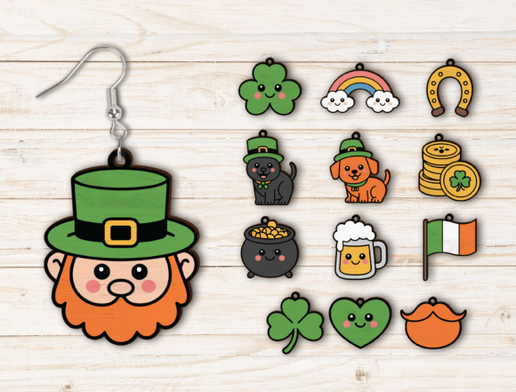 Cute St. Patrick's Day Earring SVG Set for Seasonal Designs