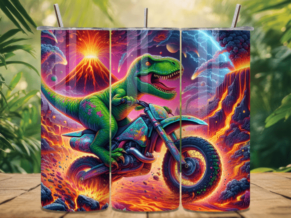 Dirt Bike Racing T-Rex Tumbler Wrap PNG: A Bold Visual Statement for Dynamic Projects