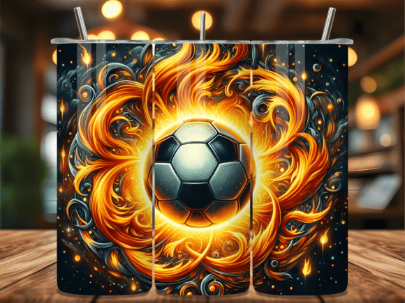 Fire Flame Soccer Ball Tumbler Wrap PNG Review for Real Projects