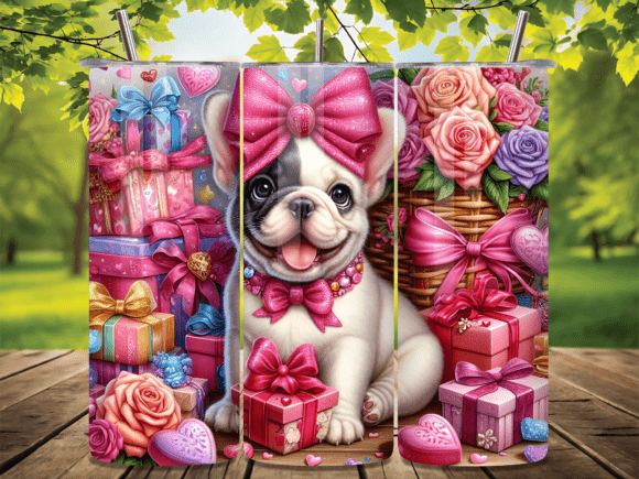 French Bulldog Pink Bow Valentine Tumbler Wrap Review
