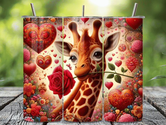 Giraffe Red Rose Valentine Tumbler Wrap Review: A Festive Branding Asset for Local Businesses