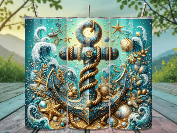 Glitter Starfish Anchor Tumbler Wrap PNG Review for Real Crafting Projects