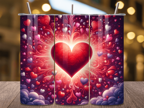Glowing Radiant Heart Valentine Tumbler: A Designer’s Take on Festive Branding