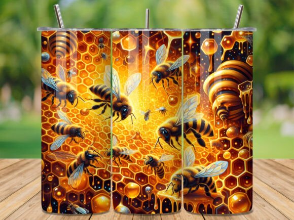 Honey Comb Dripping Bees Tumbler Wrap Review: A Must-Have Graphic Design Asset