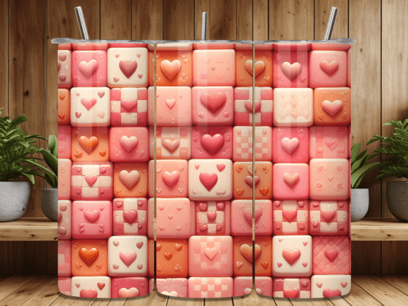 Inflated Heart Grid Box Tumbler Wrap PNG: A Versatile Graphic Design Asset