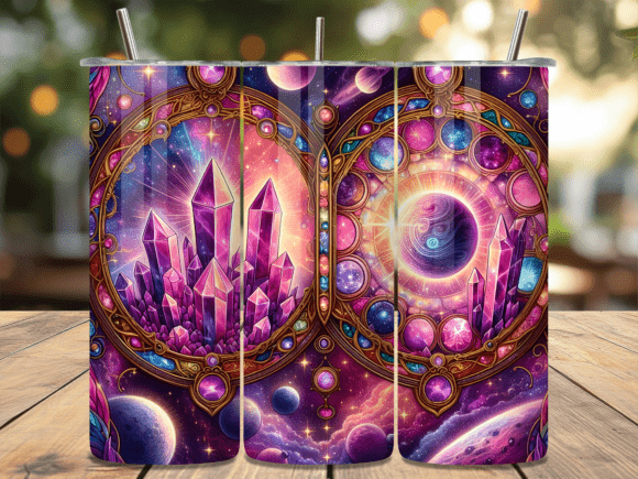 Magic Crystal Galaxy Tumbler Wrap PNG: A Versatile Design for Creative Sellers