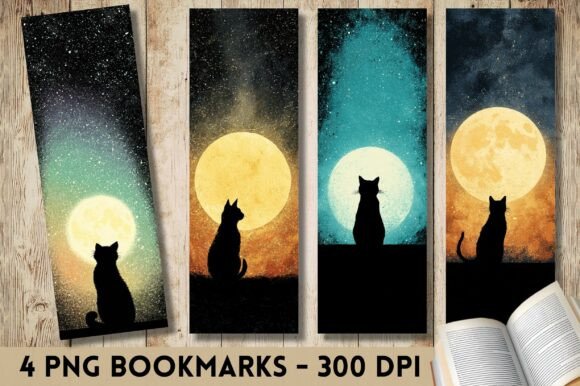 Minimalist Moon Silhouette PNG Bookmark for Crafts & Branding