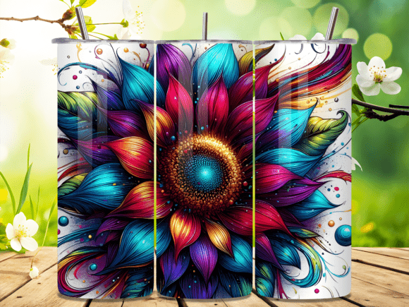 Neon Abstract Dark Petals Tumbler Wrap: A Bold Editorial Design Asset