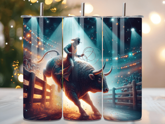 Night Arena Rodeo Cowboy Tumbler Wrap Review: A Bold Graphic Design Asset for Branding