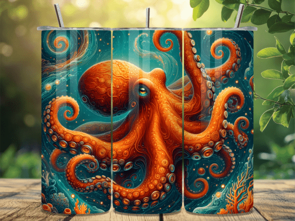 Orange Octopus Ocean Coral Tumbler Wrap Review: A Vibrant Design Asset for Creative Projects
