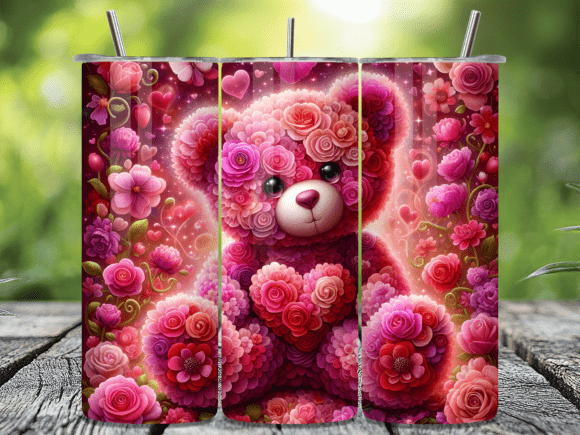 Pink Rose Bear Valentine Tumbler Wrap Review for Crafters