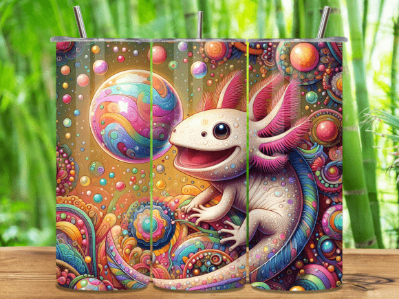 Psychedelic Boho Art Axolotl Tumbler Wraps: A Creative Publisher’s Perspective
