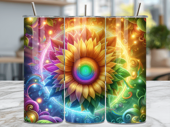 Rainbow Magic Glow Sunflower Tumbler Wrap Review for Local Branding