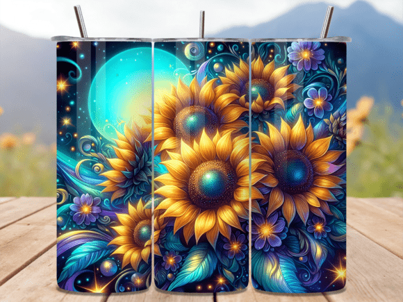Sunflowers and Moon Night Tumbler Wrap: A Design Review for Local Branding