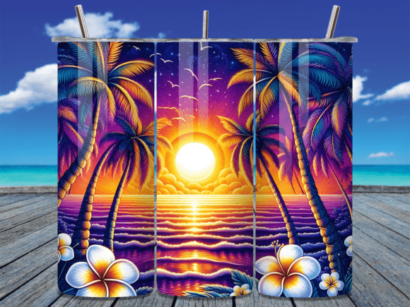 Tropical Sunset Palm Beach Tumbler Wrap Review