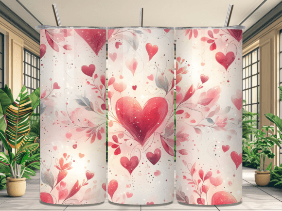 Valentines Day Pink Heart Tumbler Wrap: A Versatile Graphic Design Asset for Content Creators