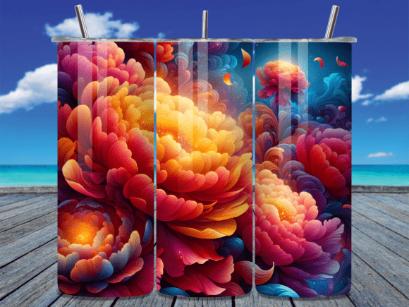 Vibrant Peony Floral Art Tumbler Wrap Review for Local Business Branding
