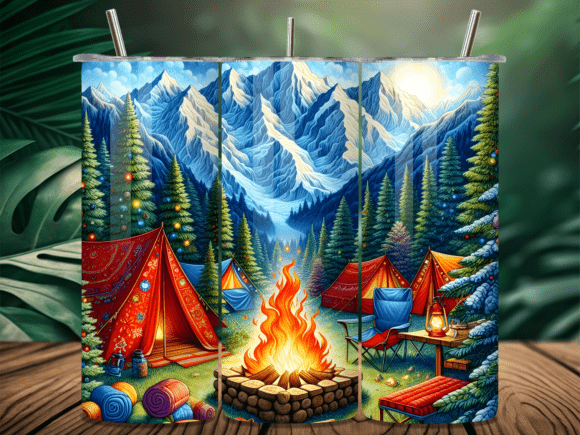 Winter Snowy Mountain Camping Tumbler Review for Real Projects